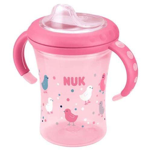 Nuk Starter Cup 6m+ Ροζ Πλαστικό Κύπελλο Εκμάθησης για Ηλικίες από 6 Μηνών με Λαβές & με Ρύγχος Σιλικόνης 230ml